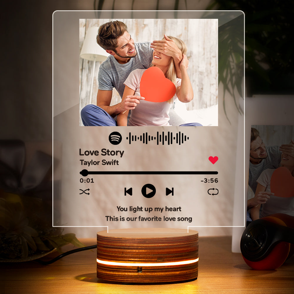 Placa personalizada de Spotify, regalo personalizado de arte de vidrio de  Spotify, placa de canción de música acrílica, regalos con fotos