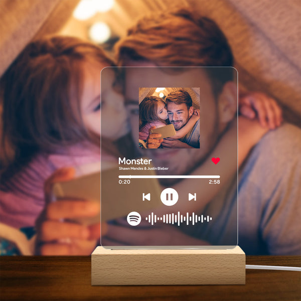 Placas de Spotify personalizadas con luz LED, código Scannable